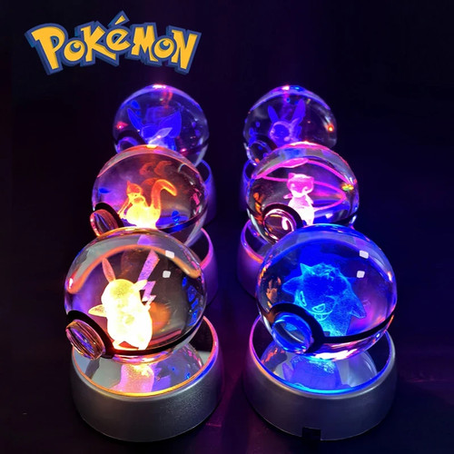 Pokemon Sfera di cristallo 3D Lampada luce notturna Pokeball regalo compleanno!! - Photo 1/50