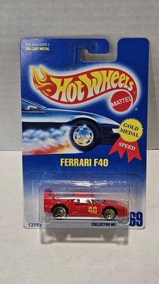 1991 Hot Wheels Ferrari F40  Gold Medal Speed No. 69 NIP