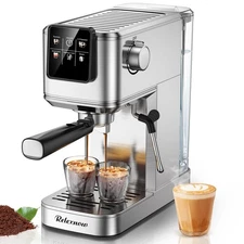 Espresso Machine 20 Bar Professional Coffee Maker with Milk Frother Steam Wand