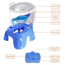 My Baby Boy 3in1 Training Toilet Children With Music,Potty for Kids Stool Blue