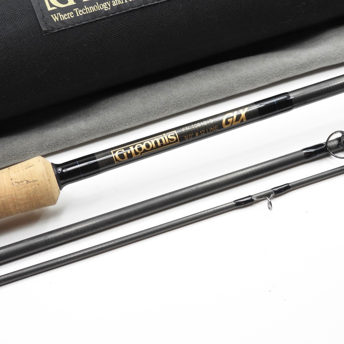 G. Loomis GLX Fly Fishing Rod. 9' 12wt. FR 10812-3. W/ Tube & Sock