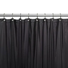 1 Black Heavy Duty Magnetized Shower Curtain Liner Waterproof Vinyl 70"X72" New