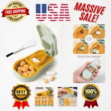 Portable Pill Cutter Splitter for Tiny Pills - Easy Snap Design, Safe Compact
