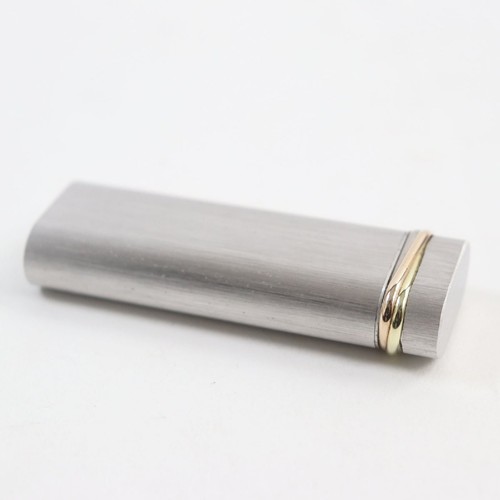 Cartier Trinity Hairline New Roller Gas Lighter Silver Gold Ignition OK - Picture 3 of 7