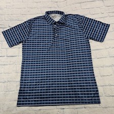 Collars  Co Polo Shirt Mens XL Blue Plaid Dress Collar Short Sleeve Golf Top