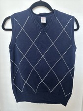 Gymboree 2014 Prep Argyle Navy And White Sweater Vest Boys M 7-8 100 Cotton