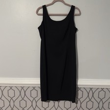 Studio 1 Size 12 Square neck sleeveless Little Black Sheath Straight Dress