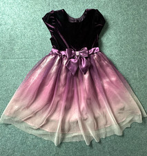 Jona Michelle Dress Girls Sz 6 Purple Velvet Cap Sleeve Event Party Holiday
