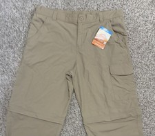 Columbia NEW Palm Peak ll Convertible Pants Youth Boys 18 Khaki Tan Omni Shade