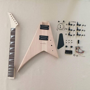 DIY 6 String Electric Guitar Kit black hardware Black Pickguard