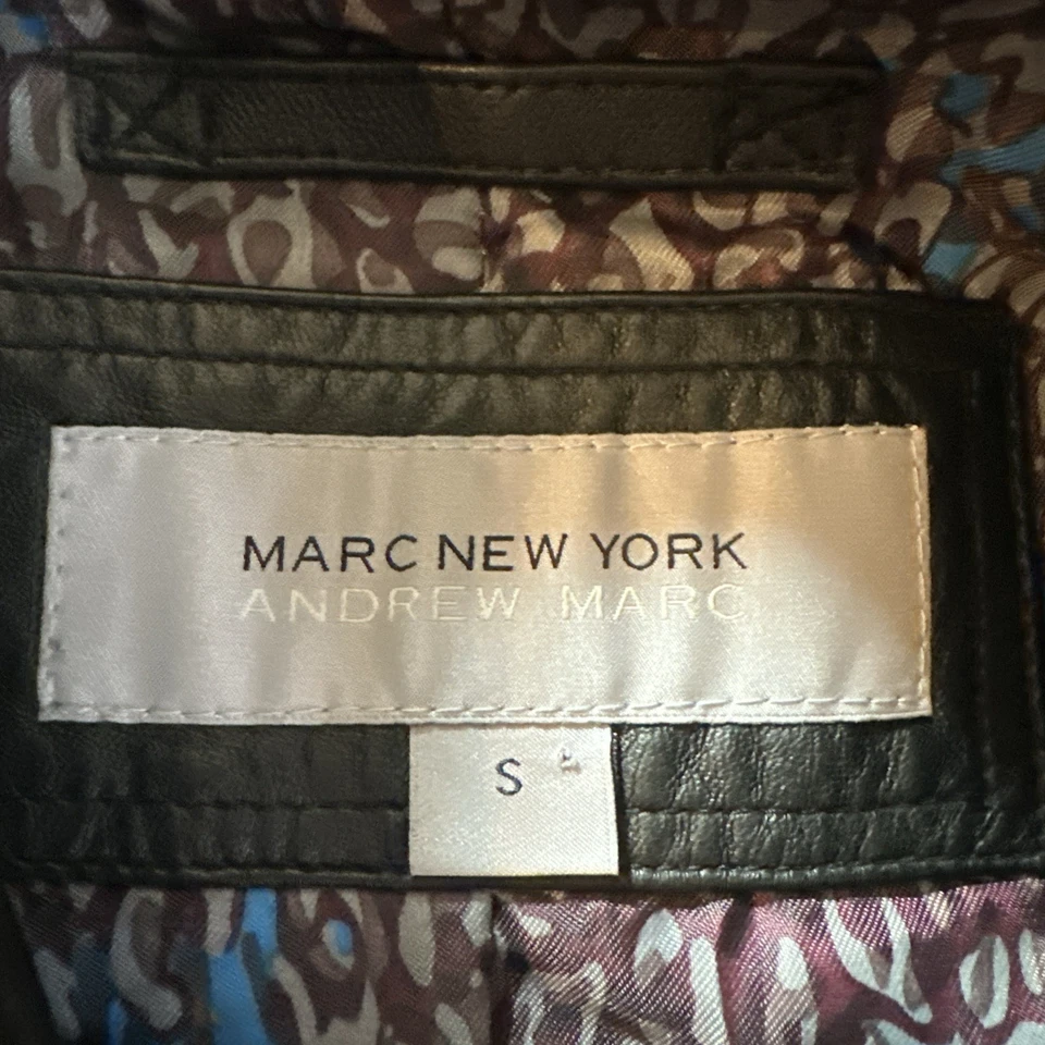 Marc NEW YORK Cuero Para Mujer Talla Pequeña Negro Moto Chaqueta Motociclista Jefe Cremallera Bombardero Foto 2 de 4