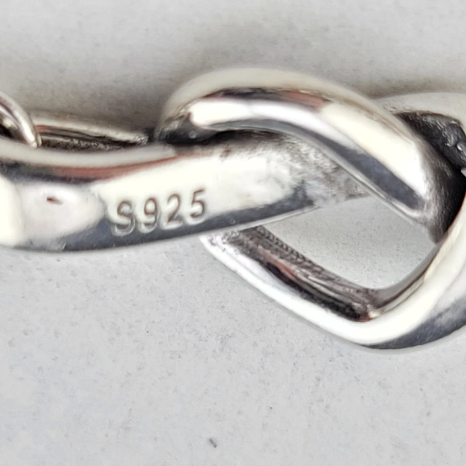 Beautiful 💞Love Knot Ribbon Sterling Silver 4mm Chain 7" Bracelet - Image 3 of 4