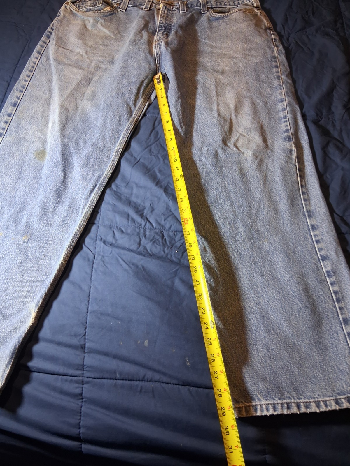 Carhartt Jeans Mens 44x30 Blue Relaxed Fit Rugged Flex Medium Wash Utility Denim thumbnail 3