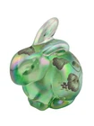 Vintage Fenton Willow Green Hand Painted Opalescent Iridized Rabbit 95th Anniv