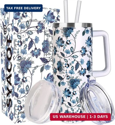 40 oz Tumbler with Handle and Straw Stainless Steel Insulated Tumbler Leak Proof
