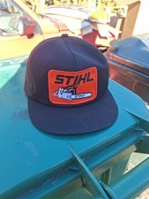 Vintage Sthil Chainsaw Trucker Hat Made In USA Black K Products Patch 80s