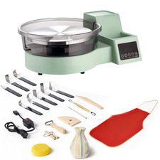 Uimoso Tour de potier électrique 450 W avec plateau en aluminium de 28 cm - Vert