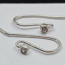 Pandora Compose Silver Dangle Hook Earring Posts with Clear CZ 290677 Free Post 