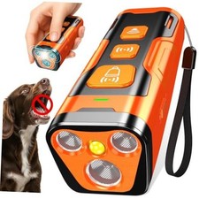 Dog Bark Deterrent Device, 3X Ultrasonic Anti Barking, 6 Training Modes Orange