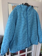 Riverside County Raincoat Jacket Womens Size 22 Blue Full Zip Hood Outdoor