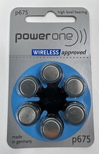 Power One High Level Hearing Wireless Approved P675 Made In Germany Batteries