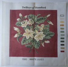 Twilleys Of Stamford Tapestry Canvas White Lilies  #1560 Floral Needlecraft