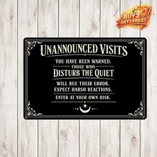 No Soliciting Violators Will Be Sacrificed Metal Sign Funny Home Security