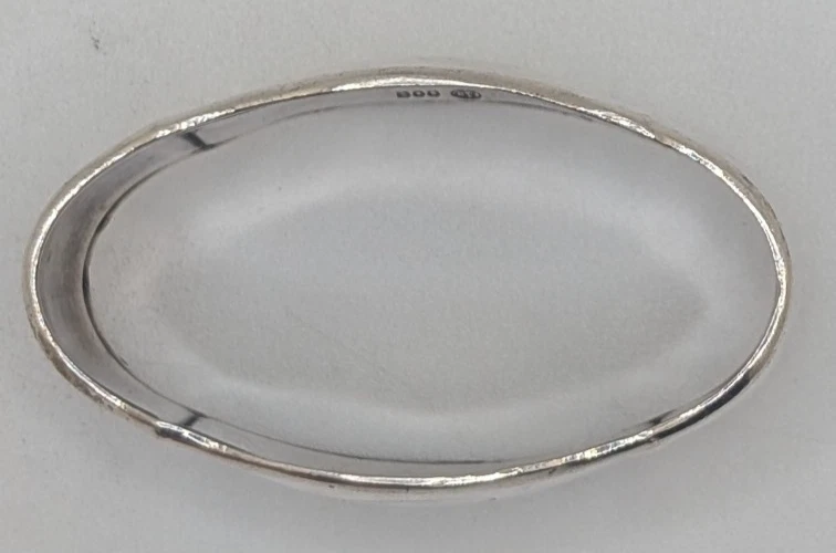 Antique German 800 Silver Napkin Ring "H" initial engraving - Image 4 of 4