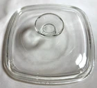 VTG Pyrex Corning Ware A-7-C Square Replacement Lid Only Clear Glass 7”