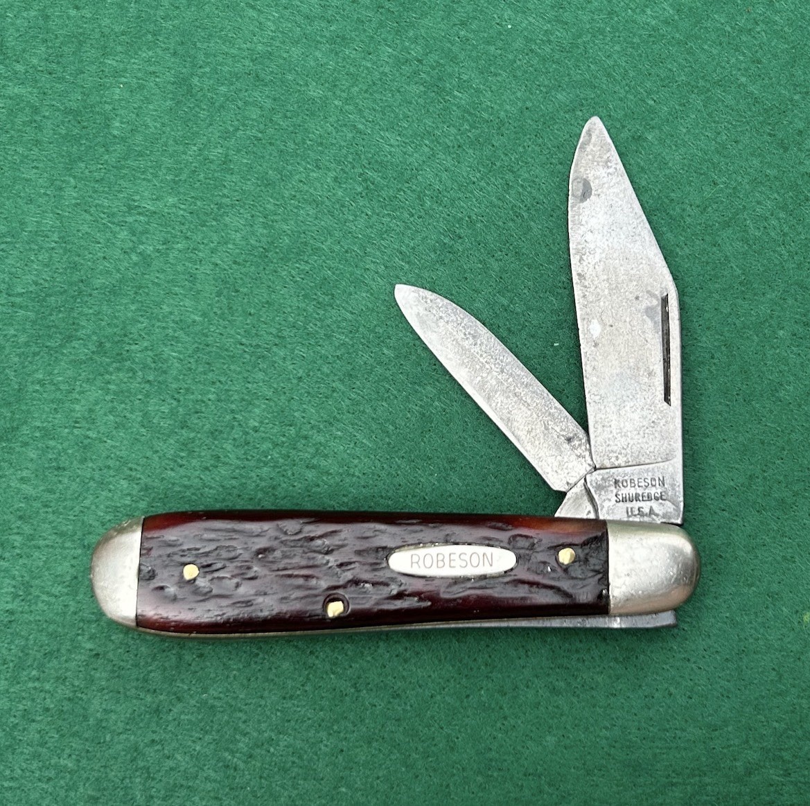 1950’s ROBESON Strawberry Bone 622636 Pocket Jack Knife Vintage