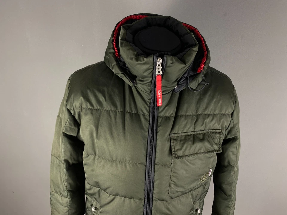 Bogner Fire + Ice Men’s Down Jacket 600 Fill Green Hooded Puffer Coat Size M/L - Image 2 of 4