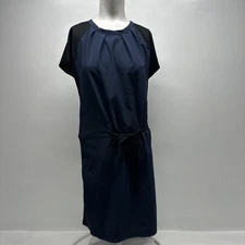 Smartwool Shirt Dress Midi Short Sleeve Merino Wool Sport Navy Blue Size Small