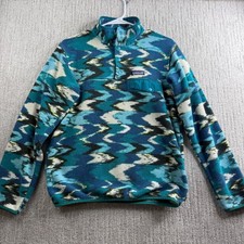 Patagonia Synchilla Snap-T Fleece Pullover Womens Size S Blue Aztec Print