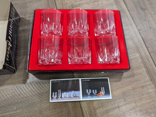 Six Cristal D Arques Chevery Old Fashioned Glasses In Box