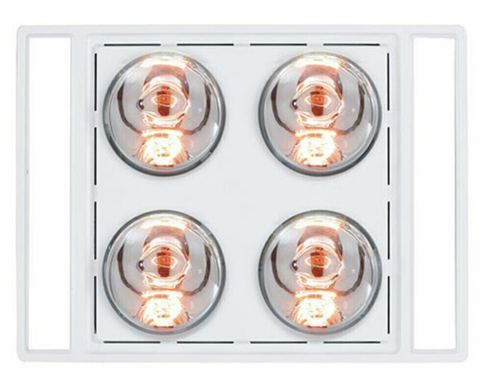 HELLER 3 IN 1 LED BATHROOM EXHAUST FAN LIGHT HEATER GLOBES WHITE DUCT