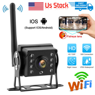 WiFi Wireless Car Truck RV Trailer Rear View Backup Camera CCTV For iOS、Android