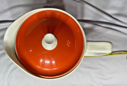 Vintage Thermoskanne Isoliergeschirr weiß orange Retro Melamin Krug 70er - Bild 8 von 9