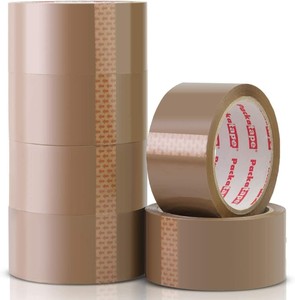 Packatape Lot de 6 rouleaux ruban adhésif Marron 66 m x 48 noisette