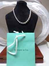 Tiffany  Co. Graduated Bead Ball Silver Hardwear Necklace 16" long  2096