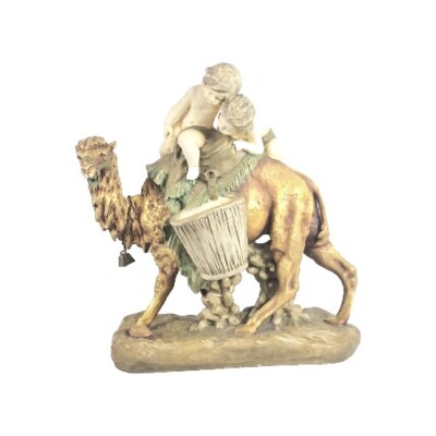20'' Antique Putti's On Camel Statue Centerpiece Royal Dux Bohemia Signed
