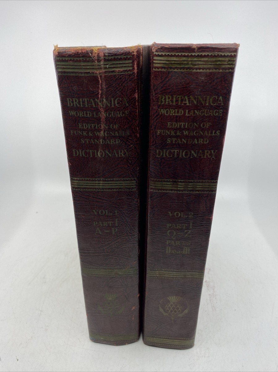 Britannica World Language Dictionary 1965 Volume 1&2 A Thru Z Funk