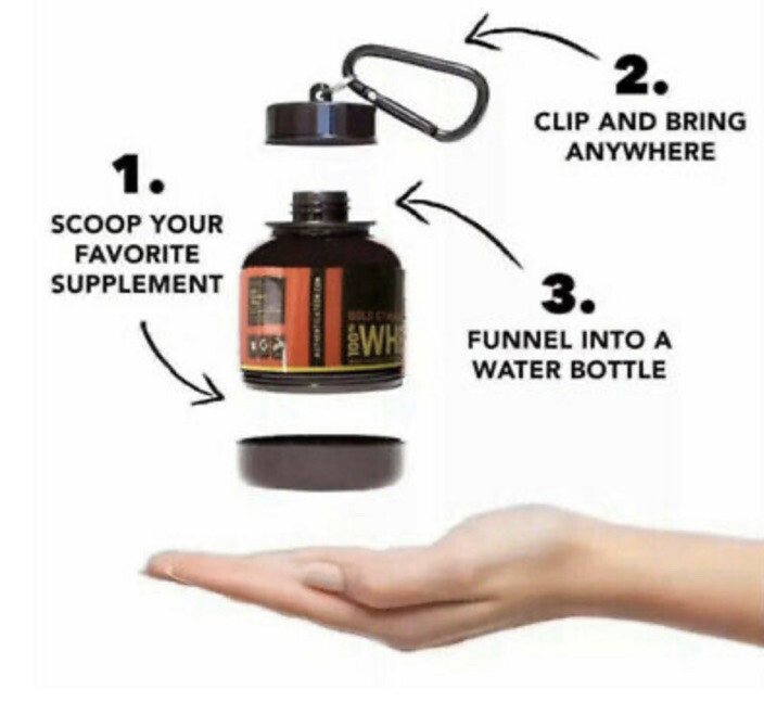 Outdoor Sport (100ML) Mini Portable Protein Container Powder Bottle W/ Keychain