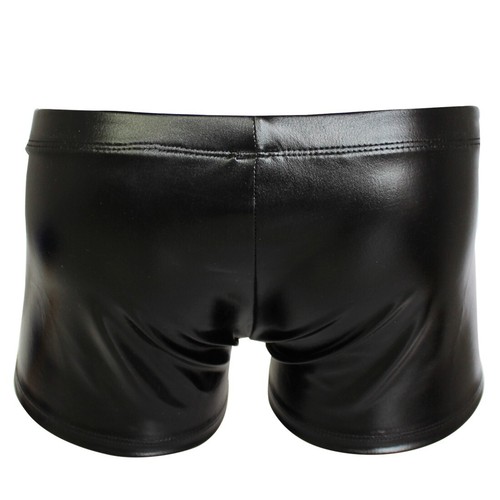 UK Mens Boxers Briefs Shiny Leather Bikini Shorts G-string Wetlook Swim Trunks - Picture 26 of 26