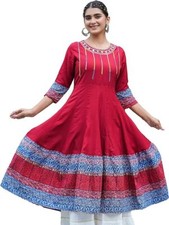 Indian Traditional Anarkali Kurti for Women and Girls Designer Embroidered Kurti