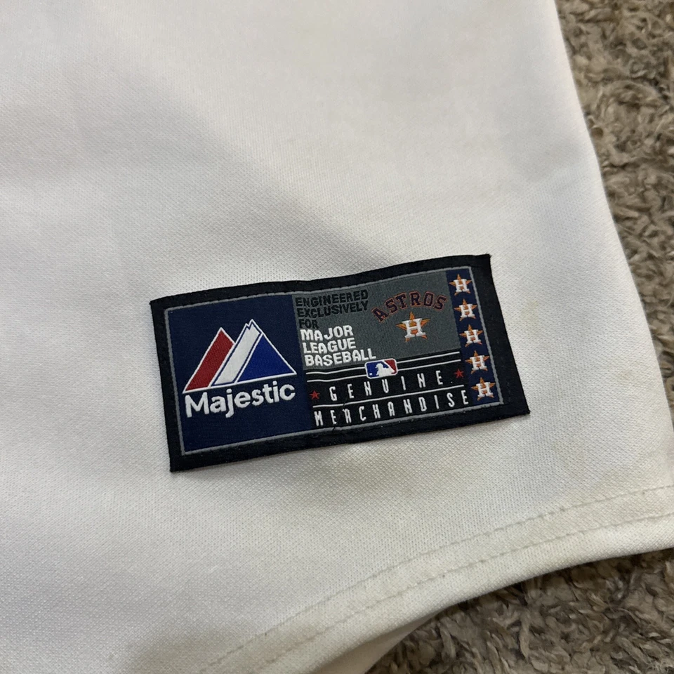 Houston Astros Autographed Signed Evan Gattis Majestic Home White Jersey 2XL - Image 2 of 4