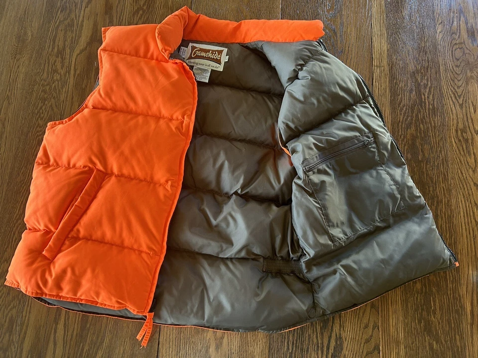 GAMEHIDE DOWN HUNTING VEST ,size: Large/Color:Orange - Image 3 of 4