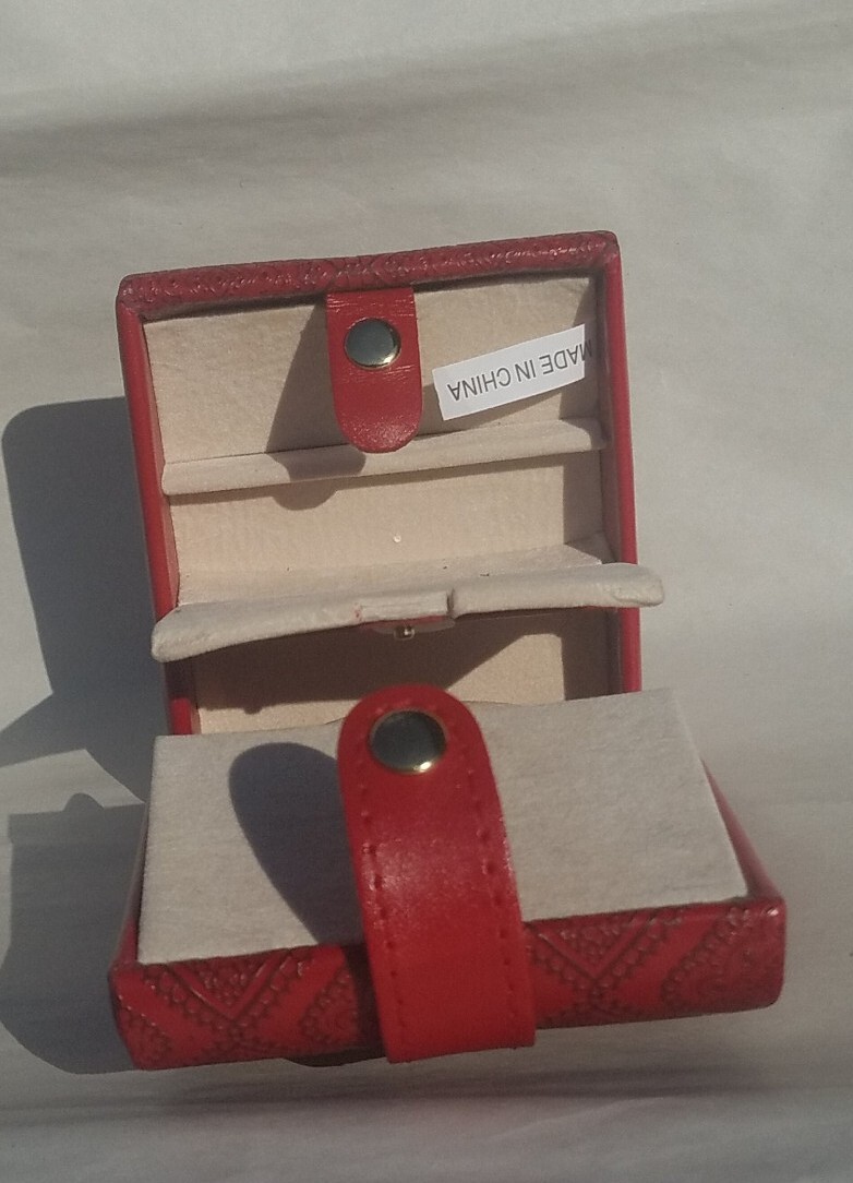 Vintage Red Leather Small Travel Jewelry Case eBay