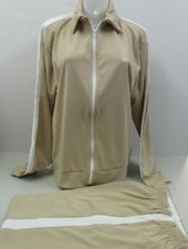 "NEW" JOX Track Suit by Thom McCan Vintage 70's Beige  White Stripe X-Large