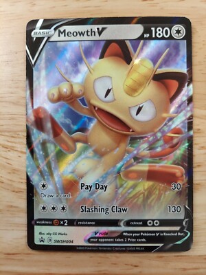 Meowth V SWSH004 - NM Promo Rare Pokemon Card | eBay