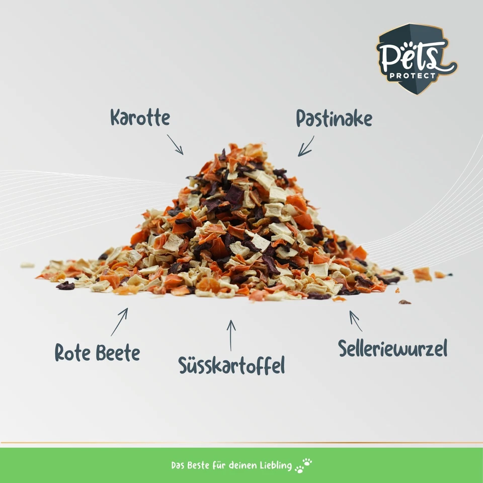 GEMÜSEMIX für Hunde & Katzen | 1.000g | Premium Gemüse Futterflocken Barf Zusatz - Bild 2 von 4